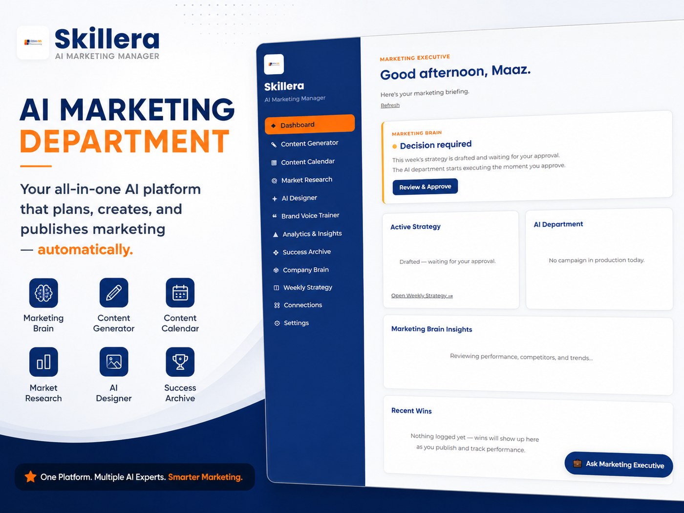 Skillera AI marketing dashboard, built by Talpin Group